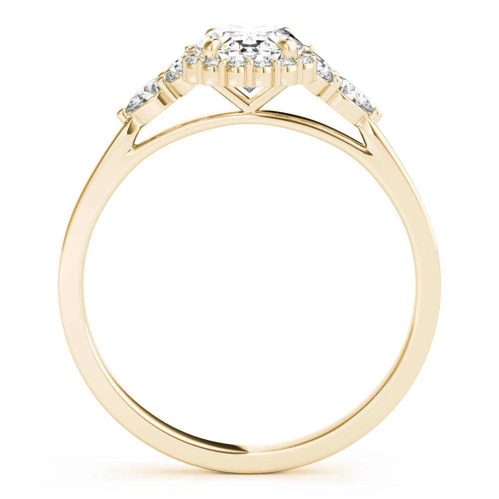 Oval Halo Side Stone Engagement Ring - Diamonds By Rothschild