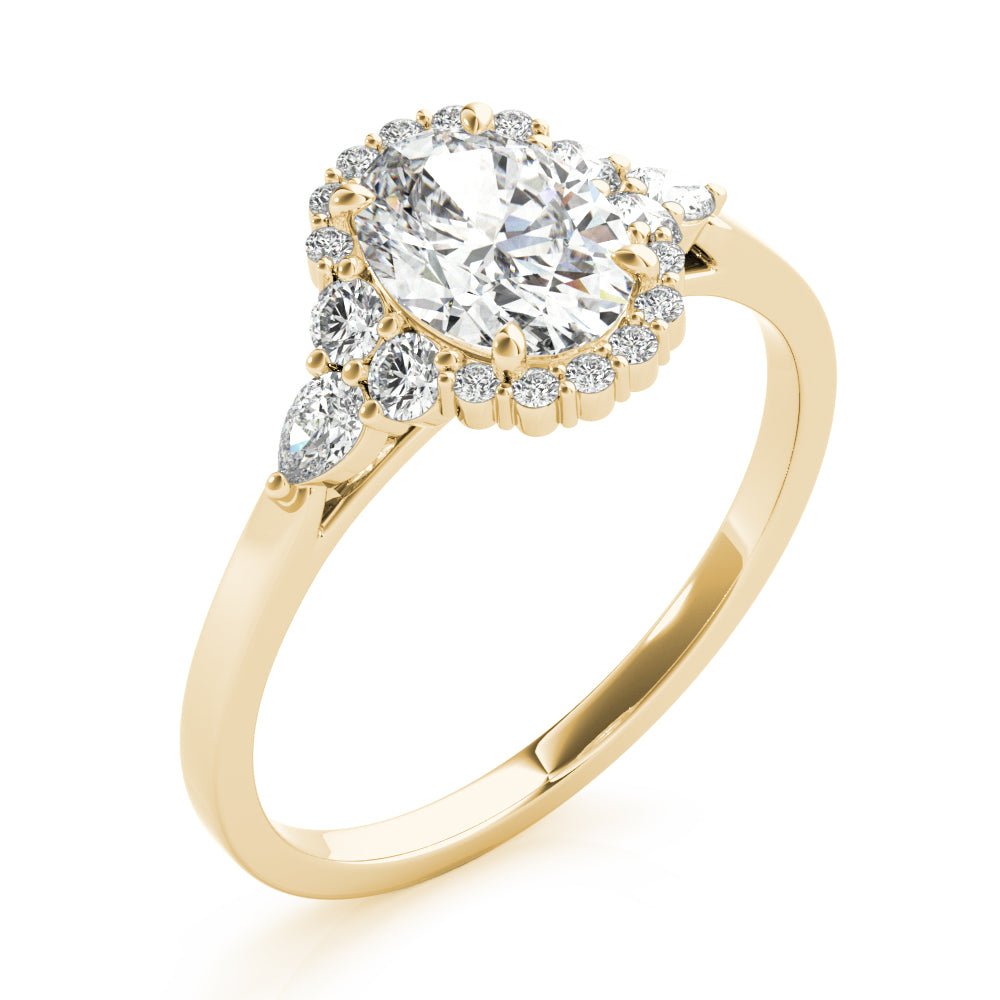 Oval Halo Side Stone Engagement Ring - Diamonds By Rothschild