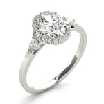 Oval Halo Side Stone Engagement Ring - Diamonds By Rothschild
