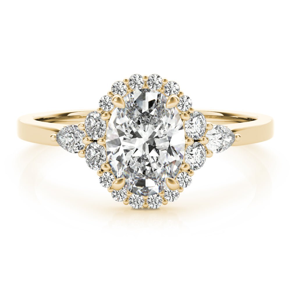 Oval Halo Side Stone Engagement Ring - Diamonds By Rothschild
