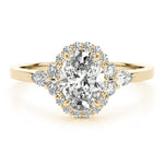 Oval Halo Side Stone Engagement Ring - Diamonds By Rothschild