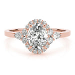 Oval Halo Side Stone Engagement Ring - Diamonds By Rothschild
