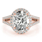 Oval Halo Split Pavé Shank Engagement Ring - Diamonds By Rothschild