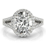 Oval Halo Split Pavé Shank Engagement Ring - Diamonds By Rothschild