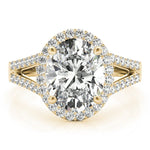 Oval Halo Split Pavé Shank Engagement Ring - Diamonds By Rothschild