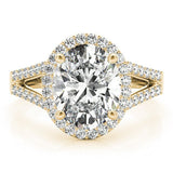Oval Halo Split Pavé Shank Engagement Ring - Diamonds By Rothschild