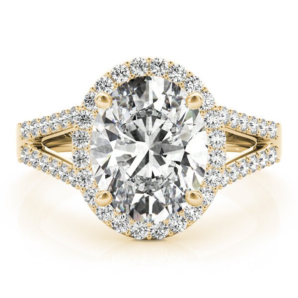 Oval Halo Split Pavé Shank Engagement Ring - Diamonds By Rothschild