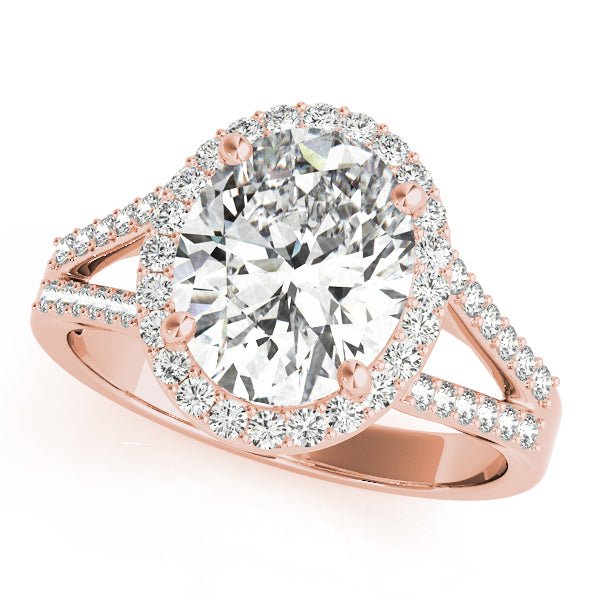 Oval Halo Split Pavé Shank Engagement Ring - Diamonds By Rothschild