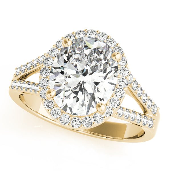 Oval Halo Split Pavé Shank Engagement Ring - Diamonds By Rothschild