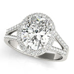 Oval Halo Split Pavé Shank Engagement Ring - Diamonds By Rothschild