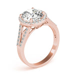 Oval Halo Split Pavé Shank Engagement Ring - Diamonds By Rothschild