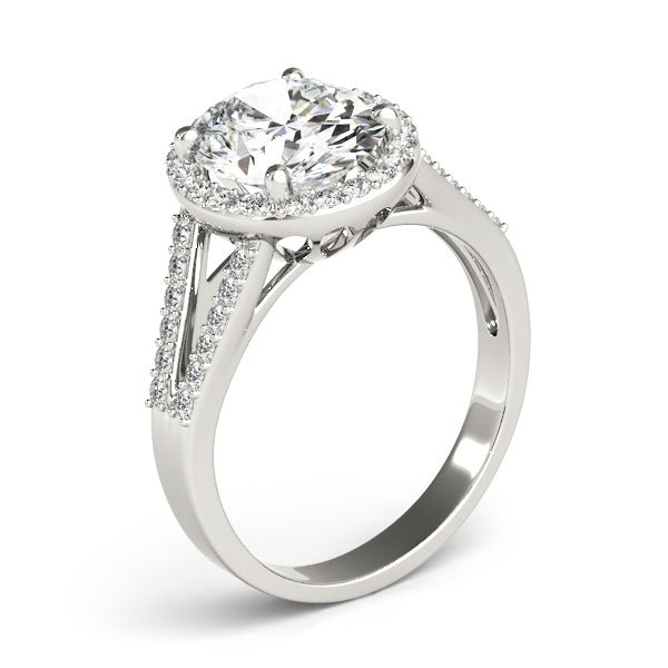 Oval Halo Split Pavé Shank Engagement Ring - Diamonds By Rothschild
