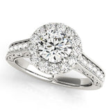Patterned Shank Round Halo Engagement Ring - Diamonds By Rothschild