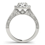 Patterned Shank Round Halo Engagement Ring - Diamonds By Rothschild