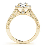 Patterned Shank Round Halo Engagement Ring - Diamonds By Rothschild