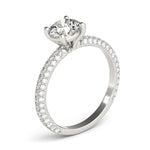 PAVE ENGAGEMENT RING WITH ROUND HEAD - Diamonds By Rothschild