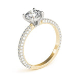 PAVE ENGAGEMENT RING WITH ROUND HEAD - Diamonds By Rothschild