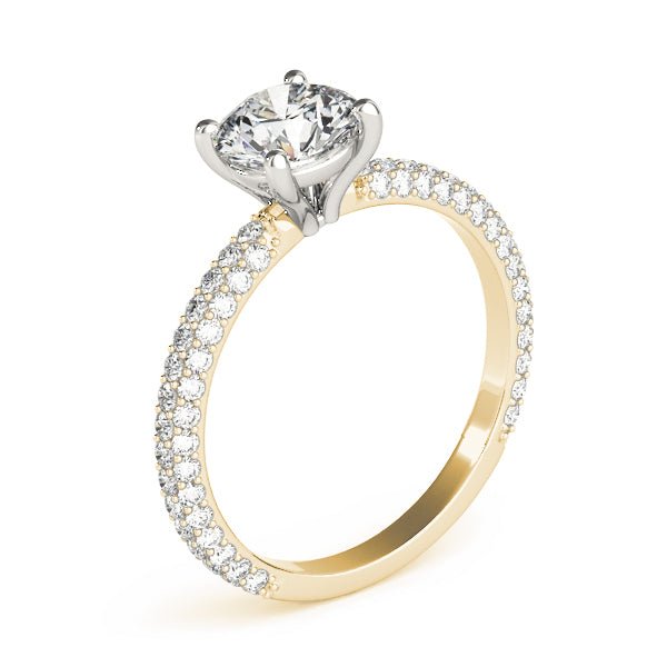 PAVE ENGAGEMENT RING WITH ROUND HEAD - Diamonds By Rothschild