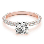 PAVE ENGAGEMENT RING WITH ROUND HEAD - Diamonds By Rothschild