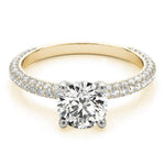 PAVE ENGAGEMENT RING WITH ROUND HEAD - Diamonds By Rothschild