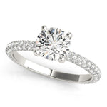 PAVE ENGAGEMENT RING WITH ROUND HEAD - Diamonds By Rothschild