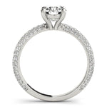 PAVE ENGAGEMENT RING WITH ROUND HEAD - Diamonds By Rothschild