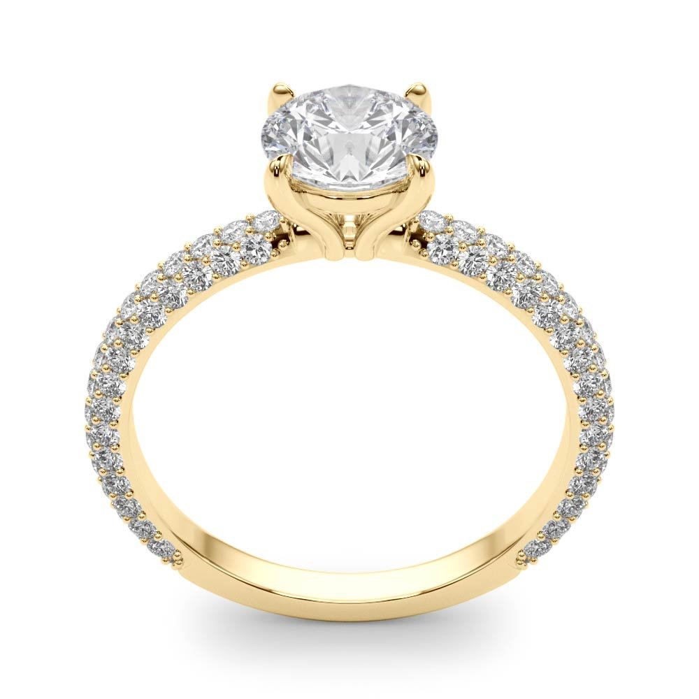 PAVE ENGAGEMENT RING WITH ROUND HEAD - Diamonds By Rothschild