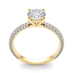 PAVE ENGAGEMENT RING WITH ROUND HEAD - Diamonds By Rothschild