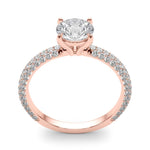 PAVE ENGAGEMENT RING WITH ROUND HEAD - Diamonds By Rothschild