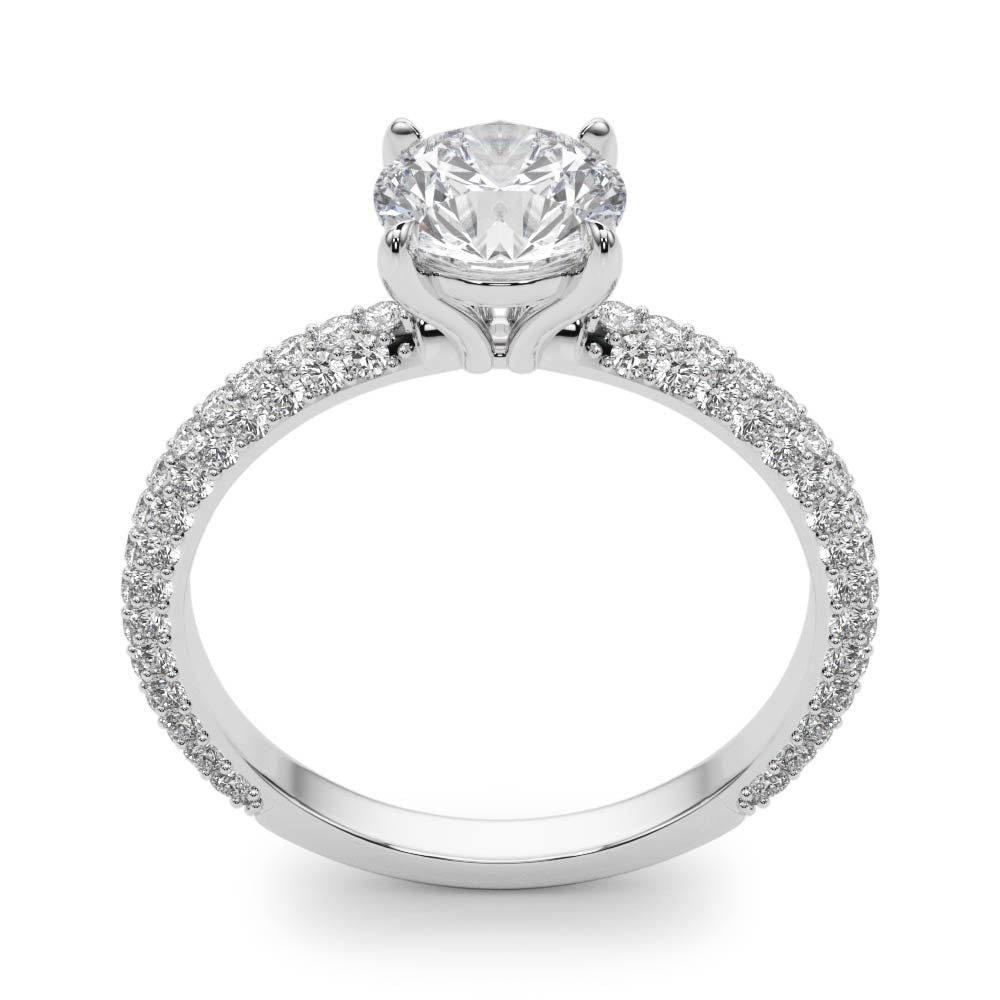 PAVE ENGAGEMENT RING WITH ROUND HEAD - Diamonds By Rothschild