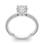 PAVE ENGAGEMENT RING WITH ROUND HEAD - Diamonds By Rothschild