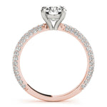PAVE ENGAGEMENT RING WITH ROUND HEAD - Diamonds By Rothschild