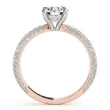 PAVE ENGAGEMENT RING WITH ROUND HEAD - Diamonds By Rothschild