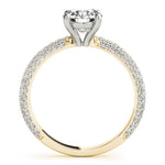 PAVE ENGAGEMENT RING WITH ROUND HEAD - Diamonds By Rothschild