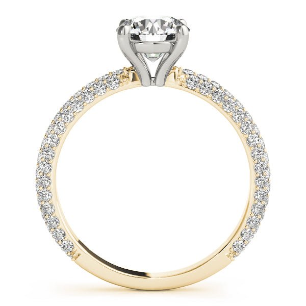 PAVE ENGAGEMENT RING WITH ROUND HEAD - Diamonds By Rothschild