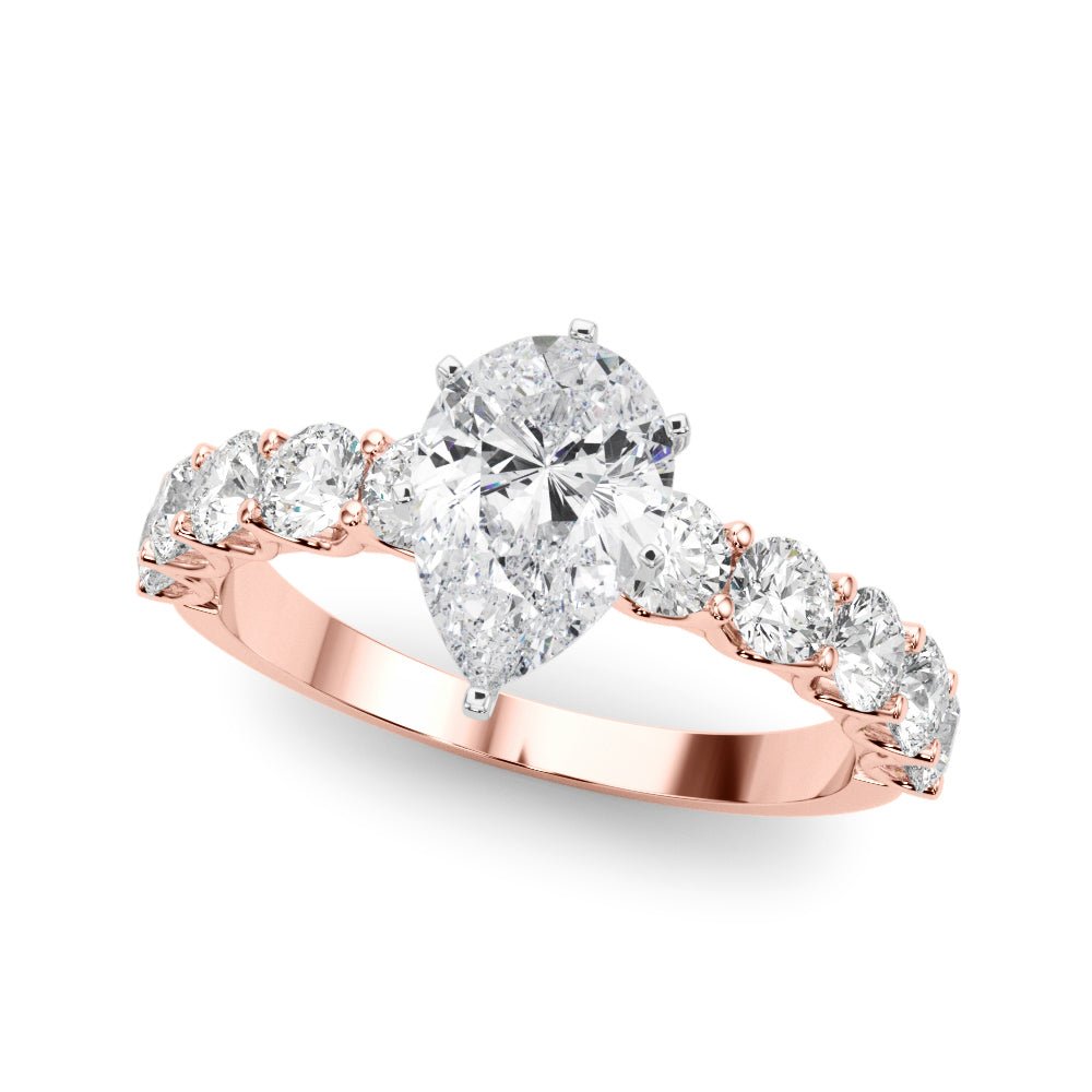 Pear Center Large Pavé Engagement Ring - Diamonds By Rothschild