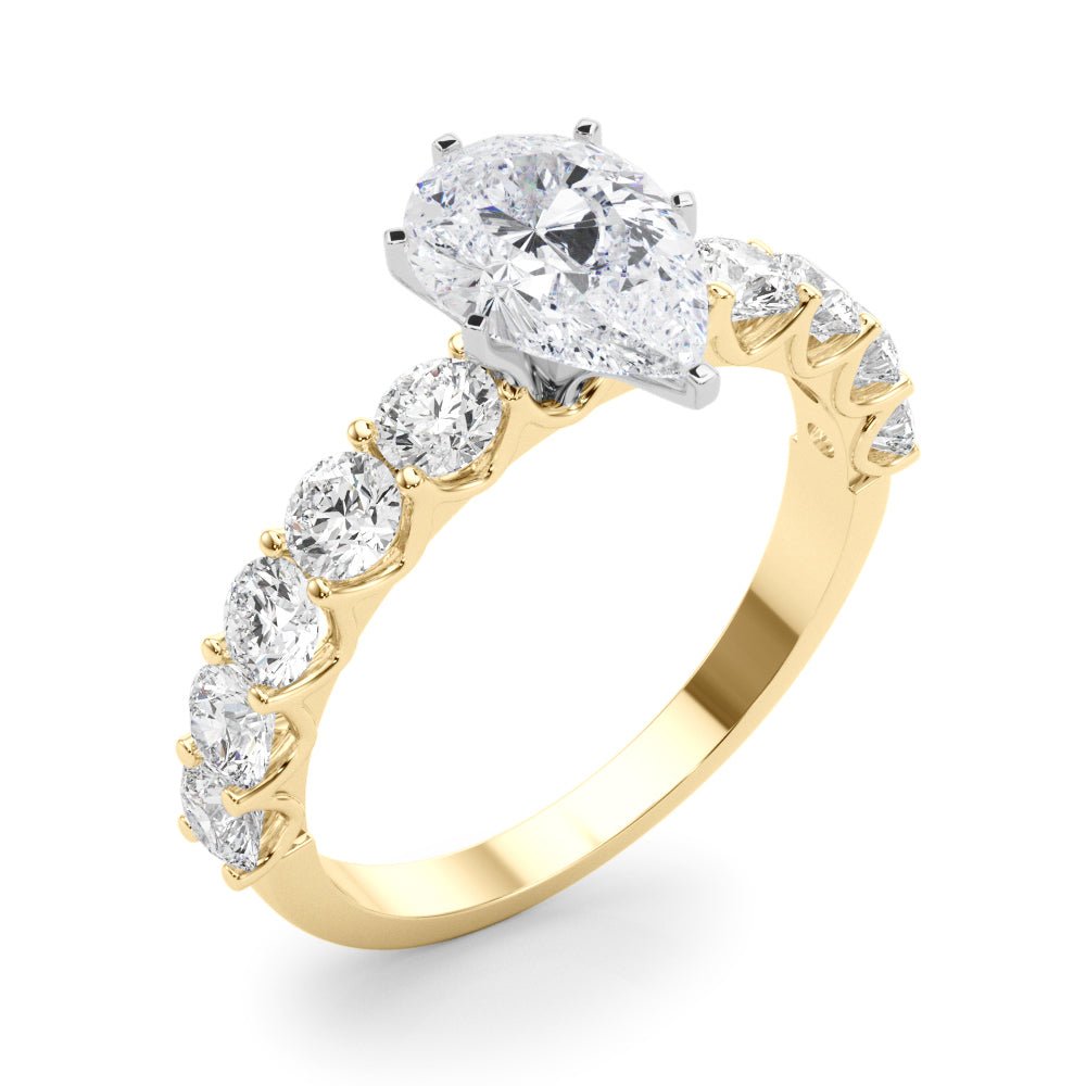 Pear Center Large Pavé Engagement Ring - Diamonds By Rothschild