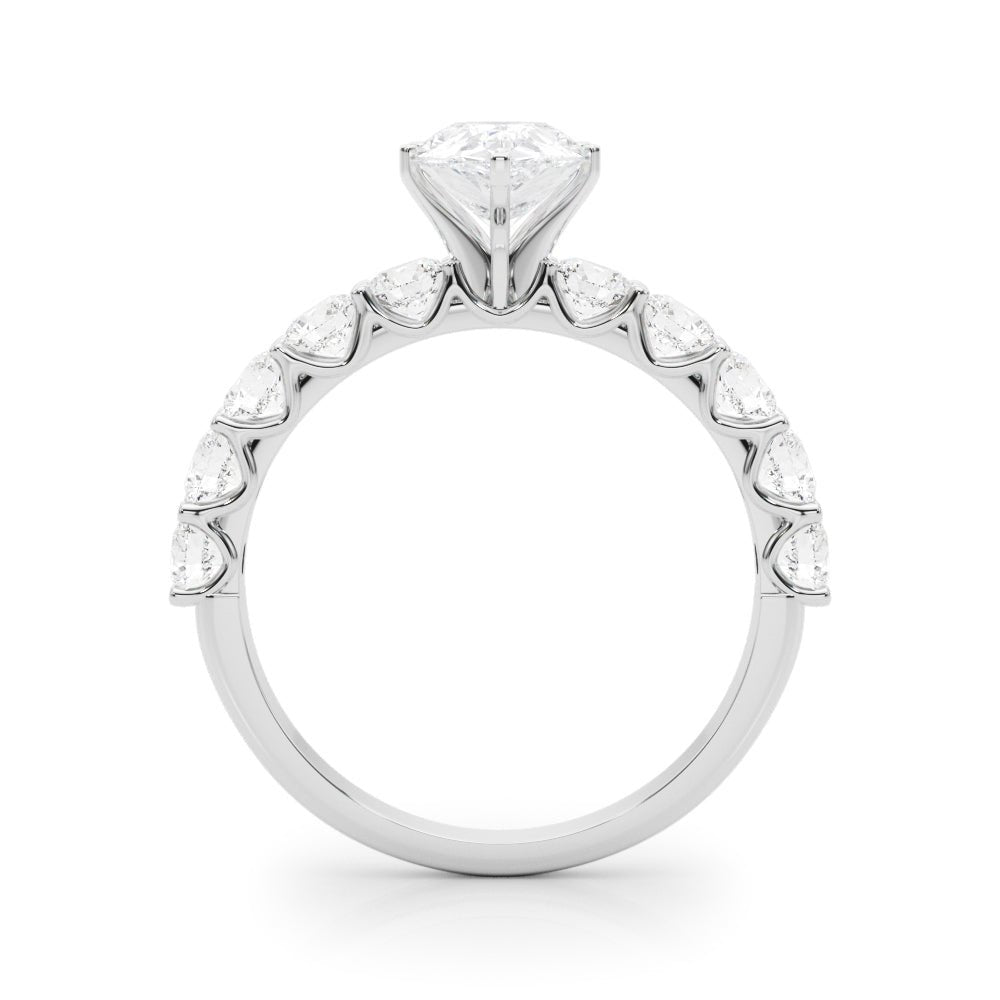 Pear Center Large Pavé Engagement Ring - Diamonds By Rothschild