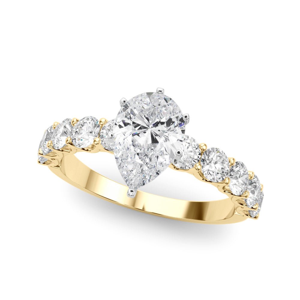Pear Center Large Pavé Engagement Ring - Diamonds By Rothschild