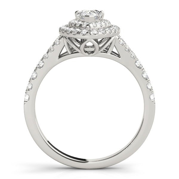 Pear Double Halo Split Pavé Engagement Ring - Diamonds By Rothschild