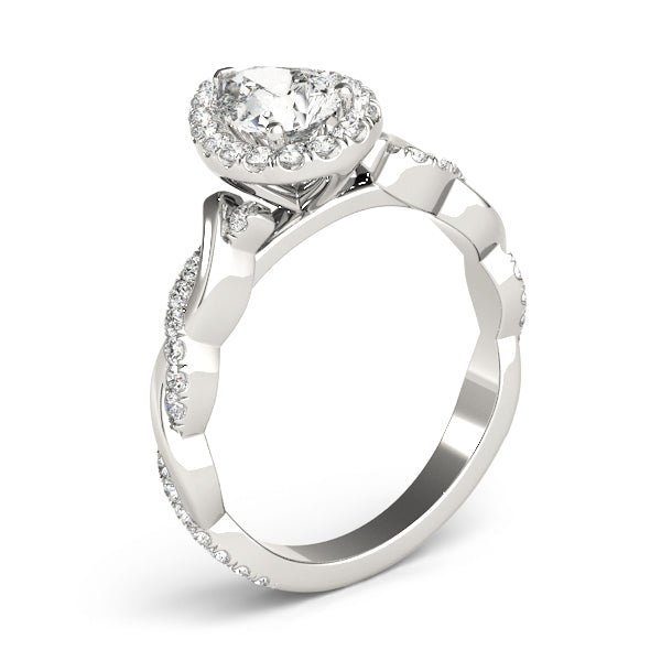 Pear Halo Ring with Braided Pavé Shank - Diamonds By Rothschild
