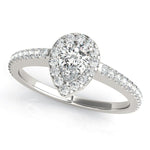 Pear Shape Halo Pavé Engagement Ring - Diamonds By Rothschild