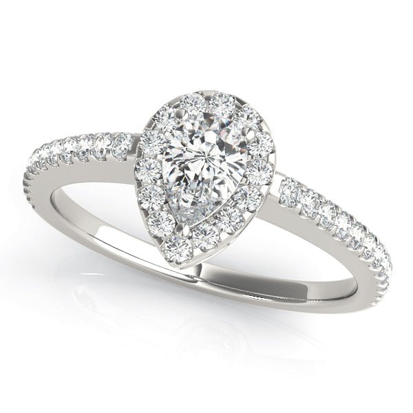 Pear Shape Halo Pavé Engagement Ring - Diamonds By Rothschild