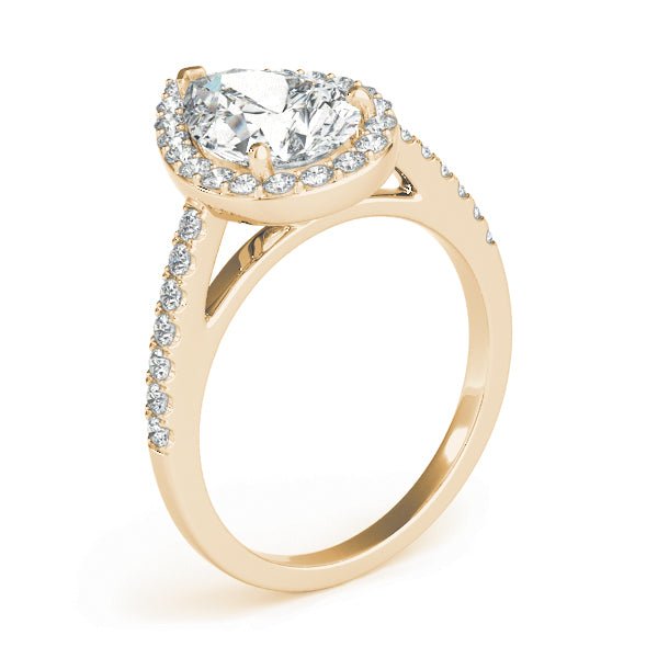 Pear Shape Halo Pavé Engagement Ring - Diamonds By Rothschild