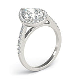 Pear Shape Halo Pavé Engagement Ring - Diamonds By Rothschild