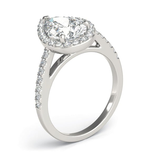 Pear Shape Halo Pavé Engagement Ring - Diamonds By Rothschild