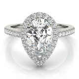 Pear Shape Halo Pavé Engagement Ring - Diamonds By Rothschild