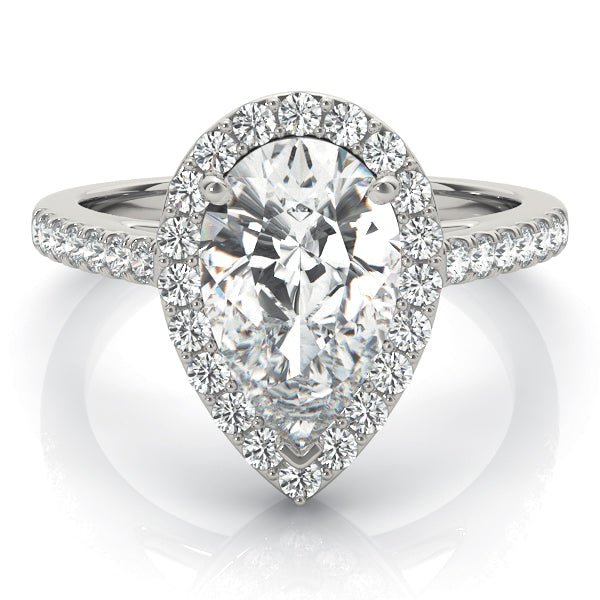 Pear Shape Halo Pavé Engagement Ring - Diamonds By Rothschild