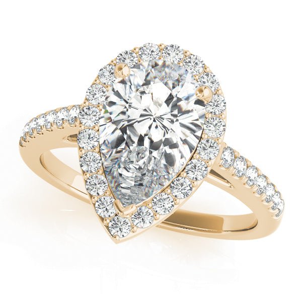 Pear Shape Halo Pavé Engagement Ring - Diamonds By Rothschild