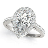 Pear Shape Halo Pavé Engagement Ring - Diamonds By Rothschild